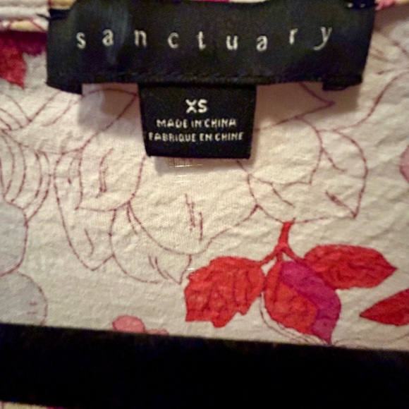 SANCTUARY Cropped Floral Tee Loose Fit With Frill Bottom - Picture 3 of 3